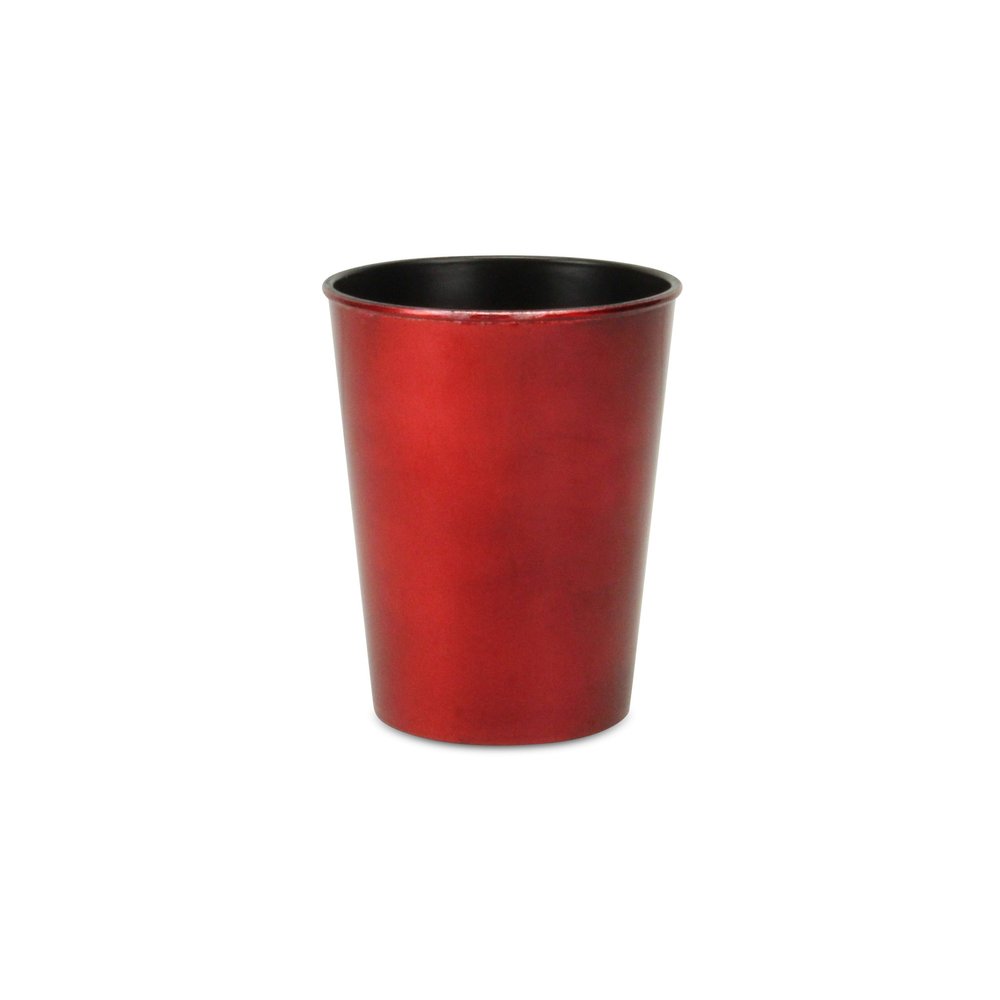 5" Red Recycled Plastic Indoor Outdoor Round Pot Planter HomeRoots