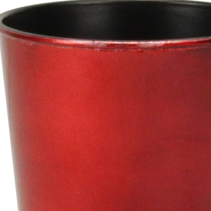 5" Red Recycled Plastic Indoor Outdoor Round Pot Planter HomeRoots