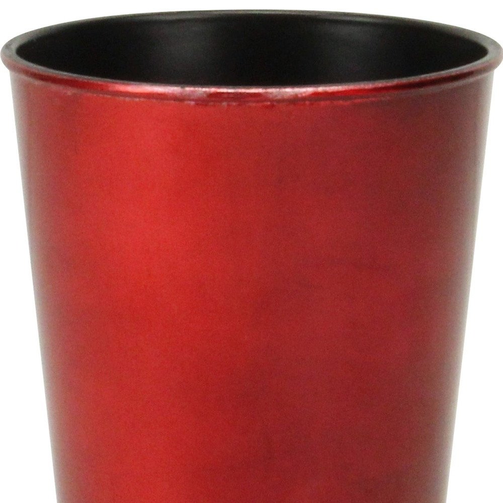 5" Red Recycled Plastic Indoor Outdoor Round Pot Planter HomeRoots