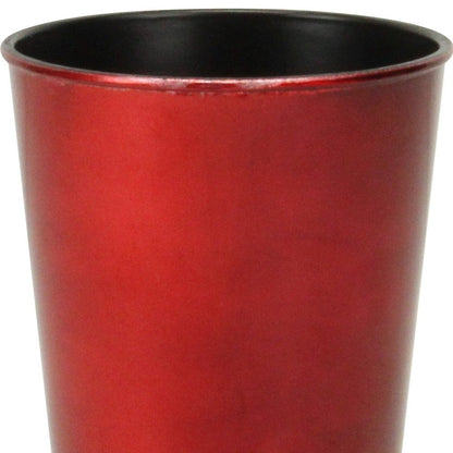 5" Red Recycled Plastic Indoor Outdoor Round Pot Planter HomeRoots