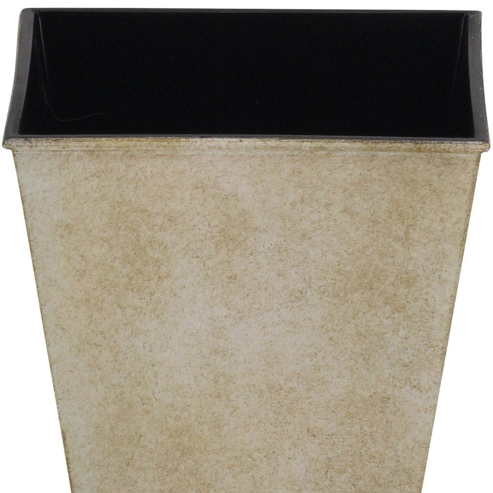 5" Cream Recycled Plastic Indoor Outdoor Square Pot Planter HomeRoots