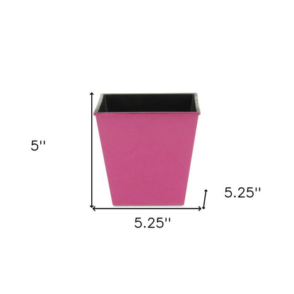 5" Hot Pink Recycled Plastic Indoor Outdoor Square Pot Planter HomeRoots