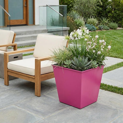 5" Hot Pink Recycled Plastic Indoor Outdoor Square Pot Planter HomeRoots