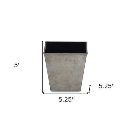 5" Gray Recycled Plastic Indoor Outdoor Square Pot Planter HomeRoots