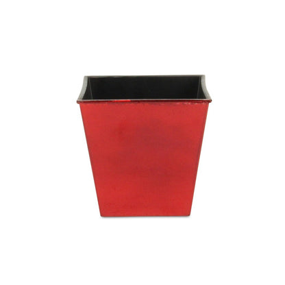 5" Red Recycled Plastic Indoor Outdoor Square Pot Planter HomeRoots