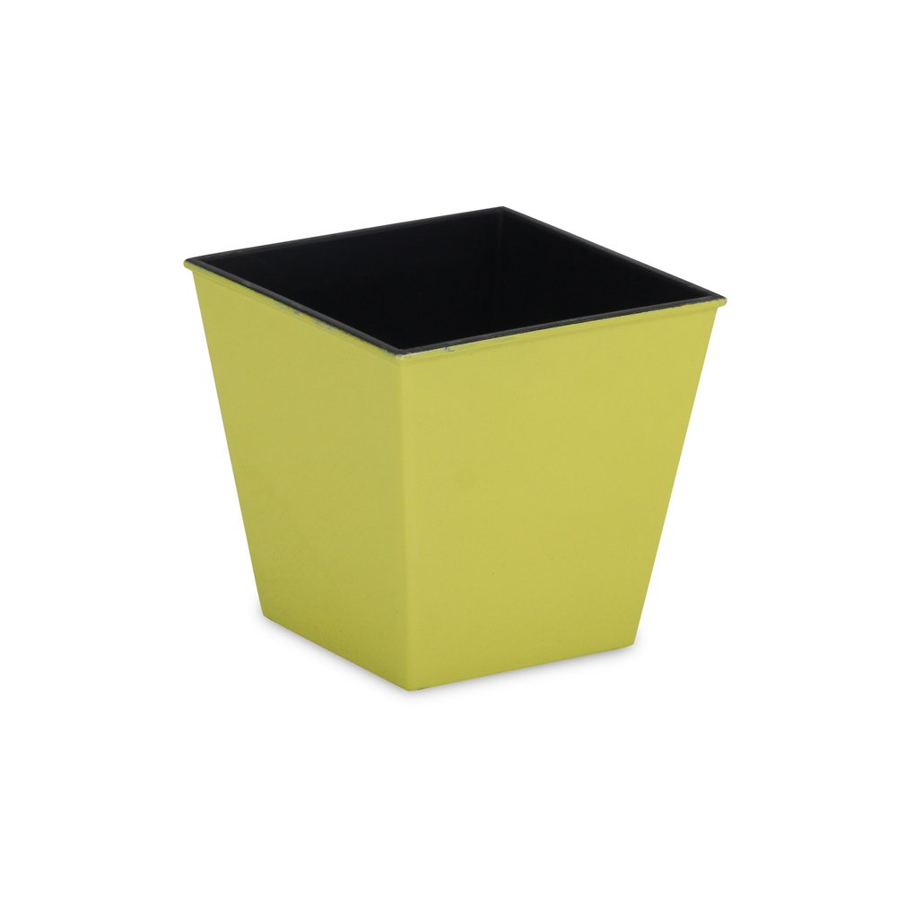 5" Yellow Recycled Plastic Indoor Outdoor Square Pot Planter HomeRoots