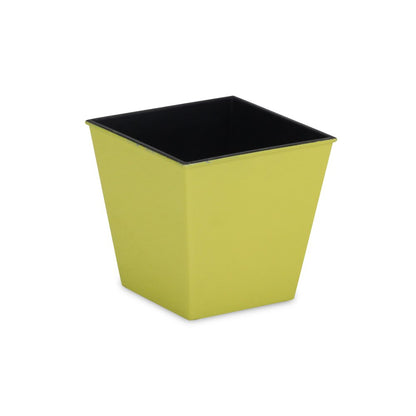 5" Yellow Recycled Plastic Indoor Outdoor Square Pot Planter HomeRoots