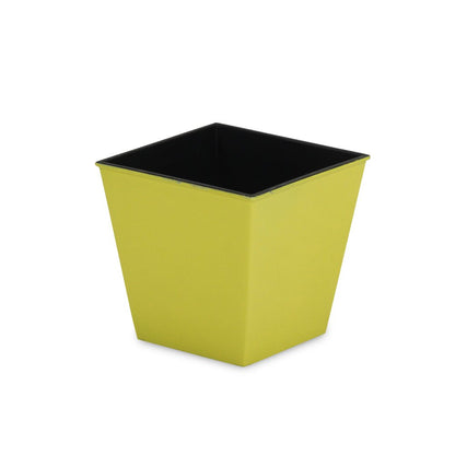 5" Yellow Recycled Plastic Indoor Outdoor Square Pot Planter HomeRoots