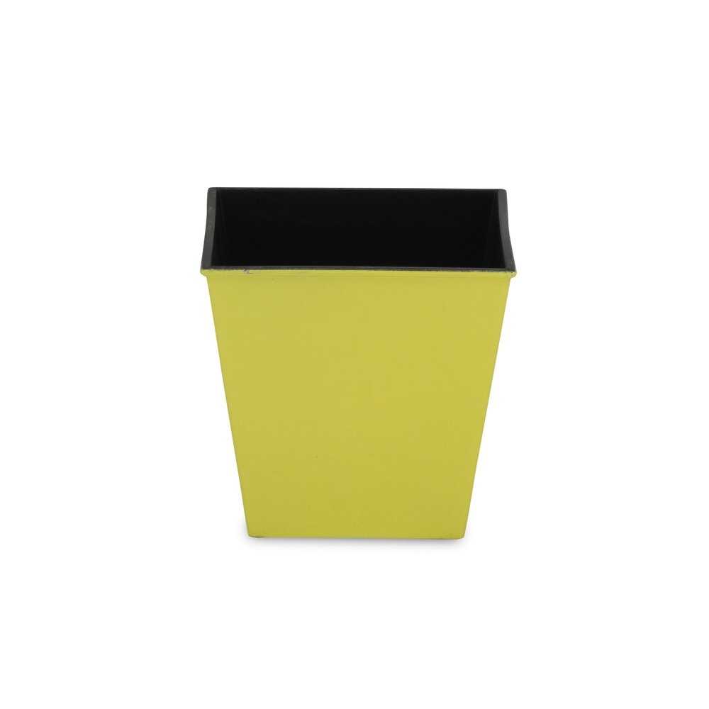 5" Yellow Recycled Plastic Indoor Outdoor Square Pot Planter HomeRoots