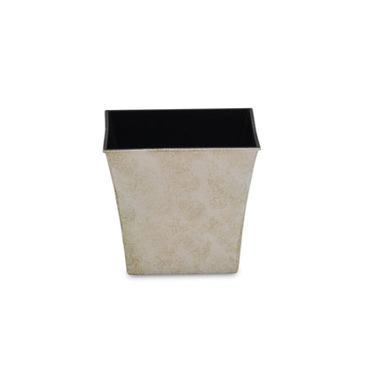 7" Cream Recycled Plastic Indoor Outdoor Square Pot Planter HomeRoots