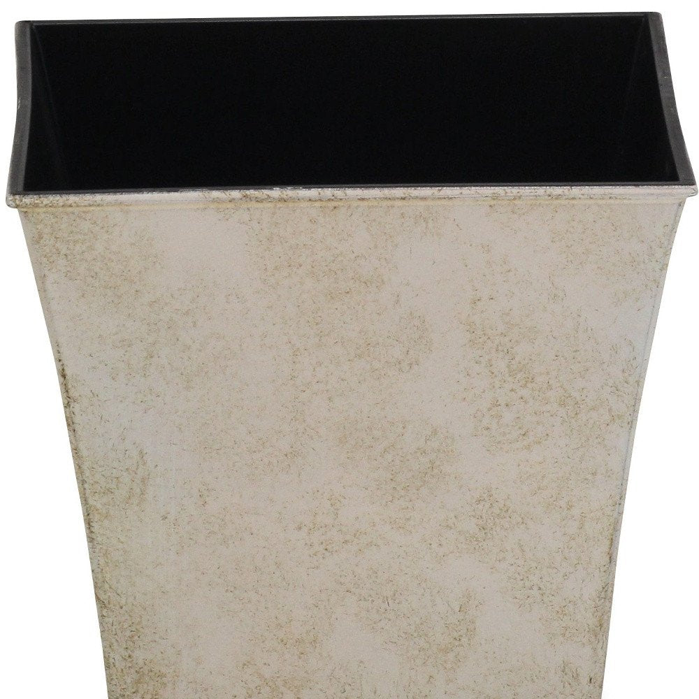 7" Cream Recycled Plastic Indoor Outdoor Square Pot Planter HomeRoots
