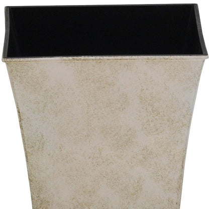7" Cream Recycled Plastic Indoor Outdoor Square Pot Planter HomeRoots