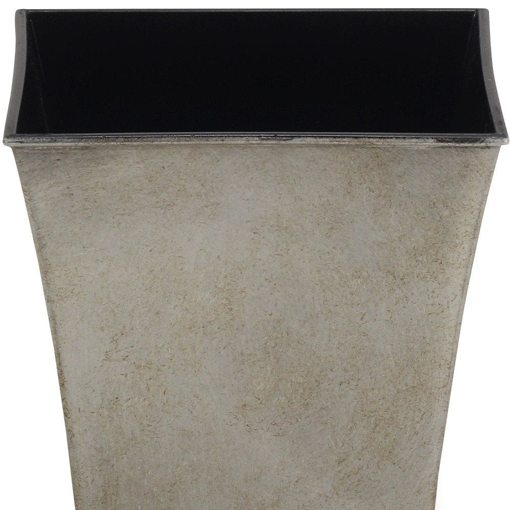 7" Gray Recycled Plastic Indoor Outdoor Square Pot Planter HomeRoots