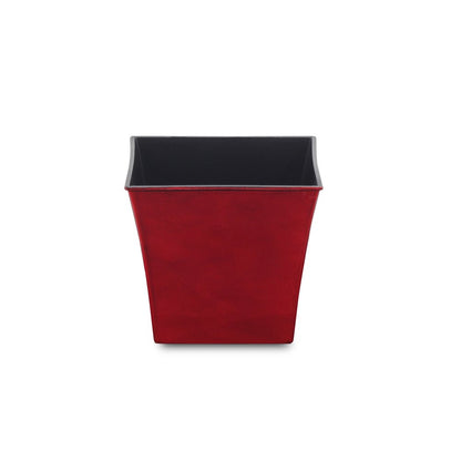 7" Red Recycled Plastic Indoor Outdoor Square Pot Planter HomeRoots