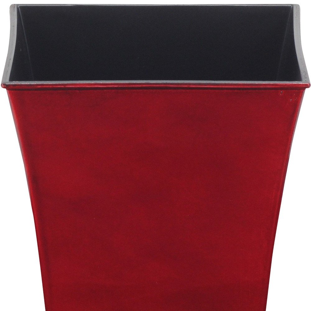 7" Red Recycled Plastic Indoor Outdoor Square Pot Planter HomeRoots