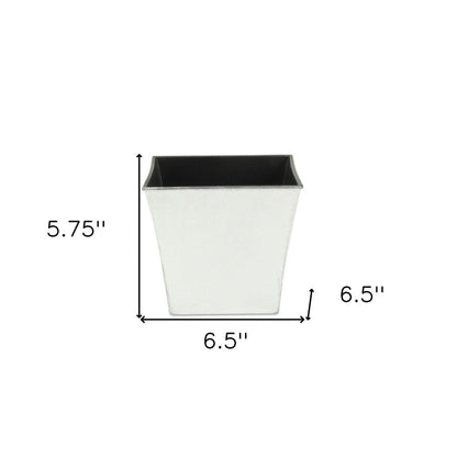 7" Silver Recycled Plastic Indoor Outdoor Square Pot Planter HomeRoots