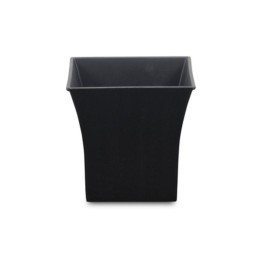 7" Black Recycled Plastic Indoor Outdoor Square Pot Planter HomeRoots