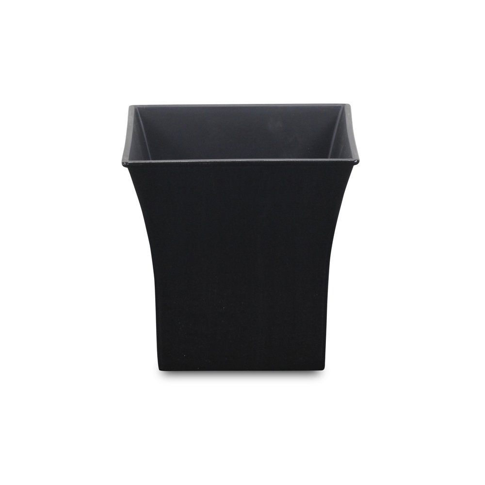 7" Black Recycled Plastic Indoor Outdoor Square Pot Planter HomeRoots