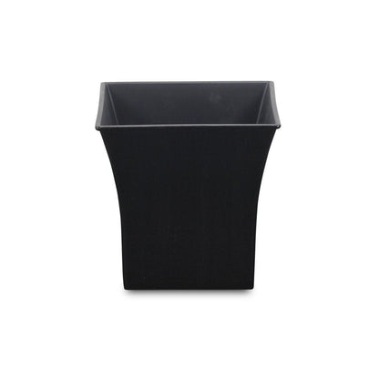 7" Black Recycled Plastic Indoor Outdoor Square Pot Planter HomeRoots