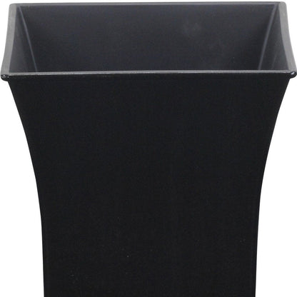 7" Black Recycled Plastic Indoor Outdoor Square Pot Planter HomeRoots