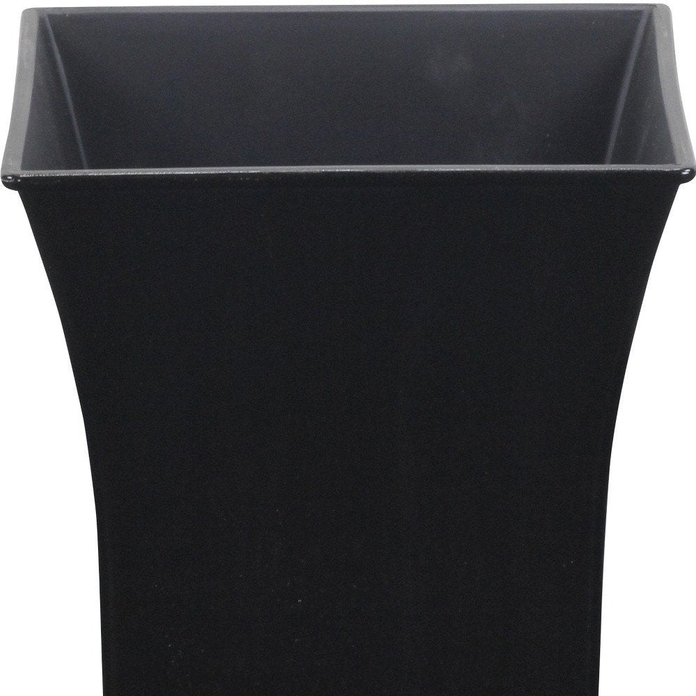 7" Black Recycled Plastic Indoor Outdoor Square Pot Planter — view 4