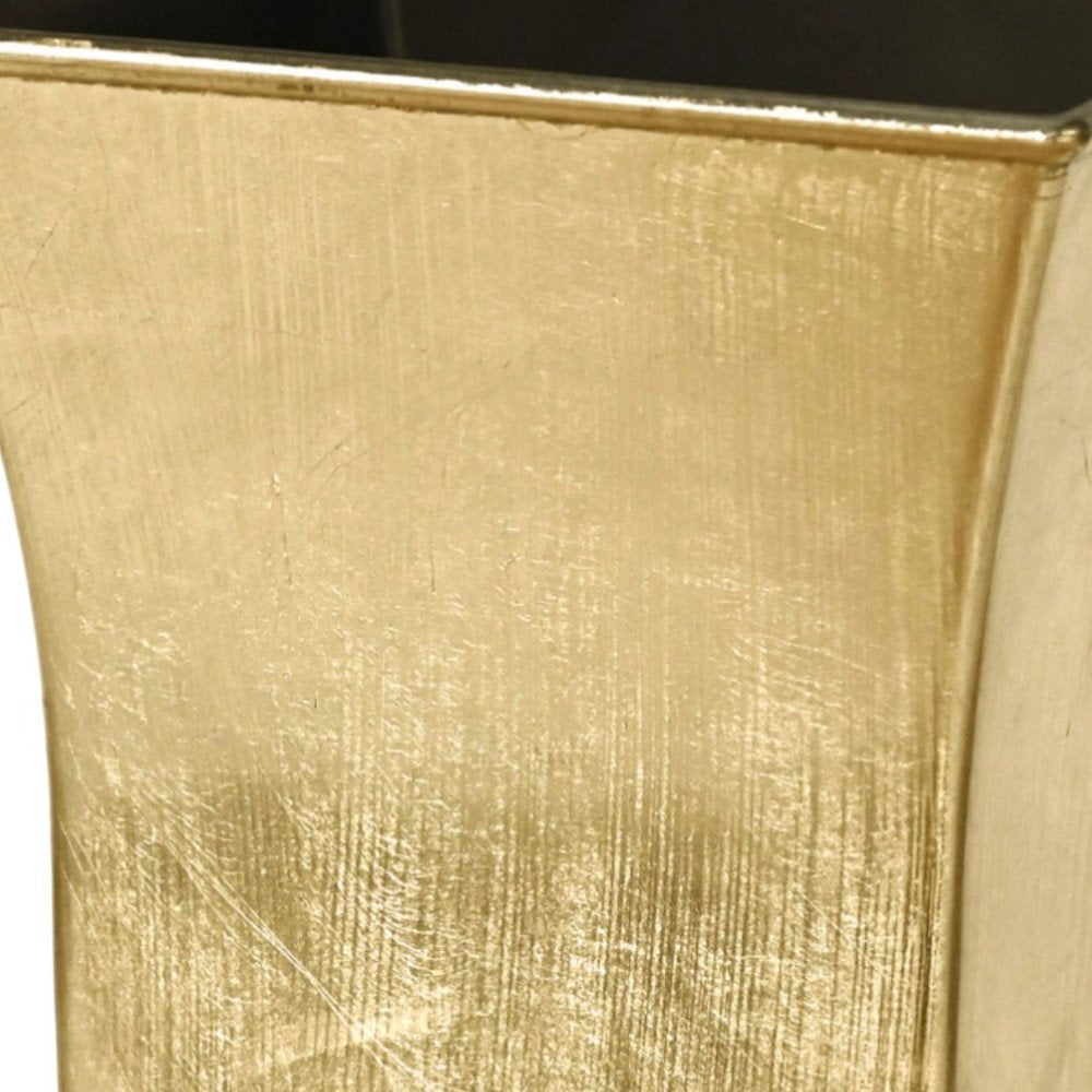 7" Gold Recycled Plastic Indoor Outdoor Square Pot Planter HomeRoots