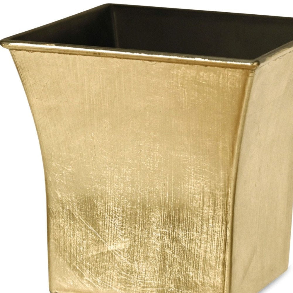 7" Gold Recycled Plastic Indoor Outdoor Square Pot Planter HomeRoots
