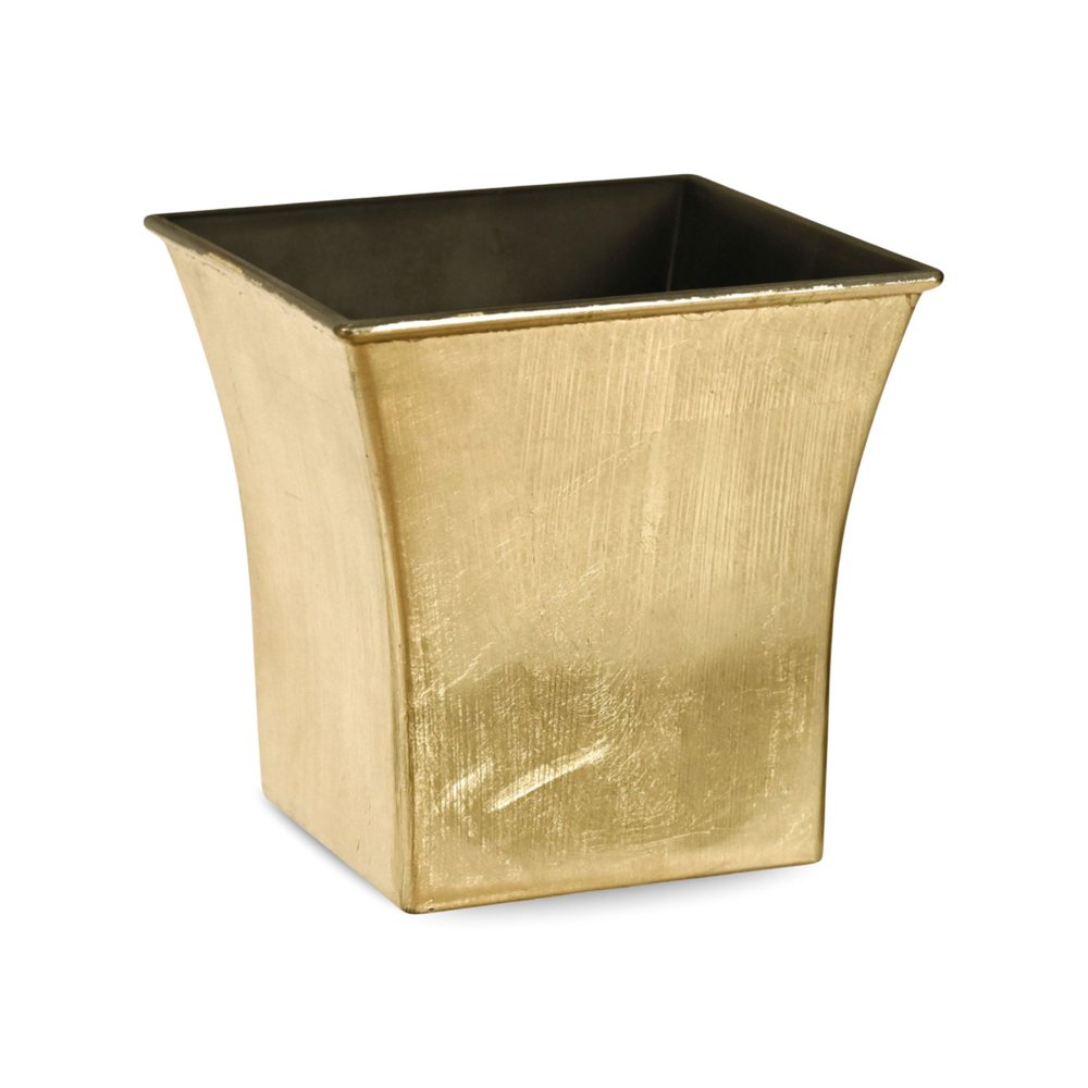 7" Gold Recycled Plastic Indoor Outdoor Square Pot Planter HomeRoots