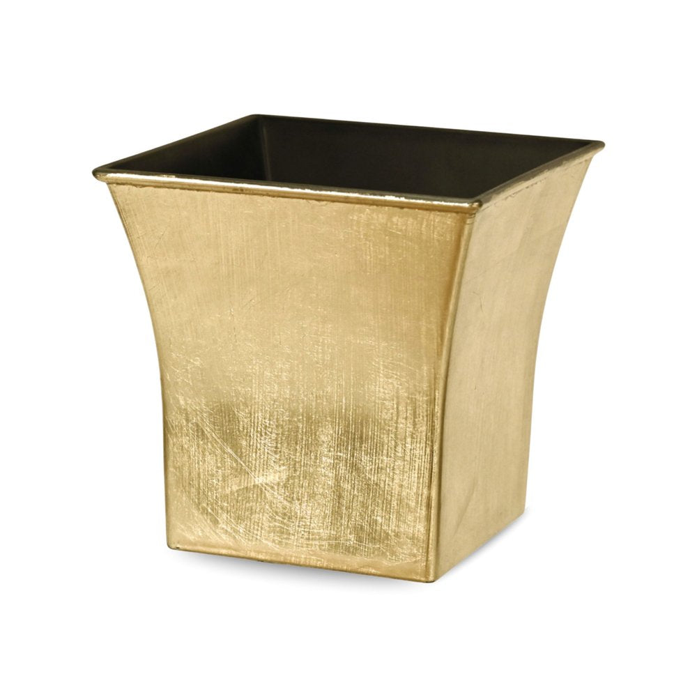 7" Gold Recycled Plastic Indoor Outdoor Square Pot Planter HomeRoots