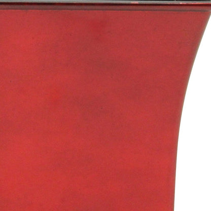 7" Red Recycled Plastic Indoor Outdoor Square Pot Planter