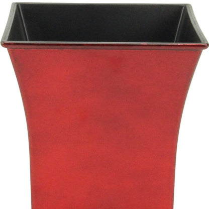 7" Red Recycled Plastic Indoor Outdoor Square Pot Planter HomeRoots