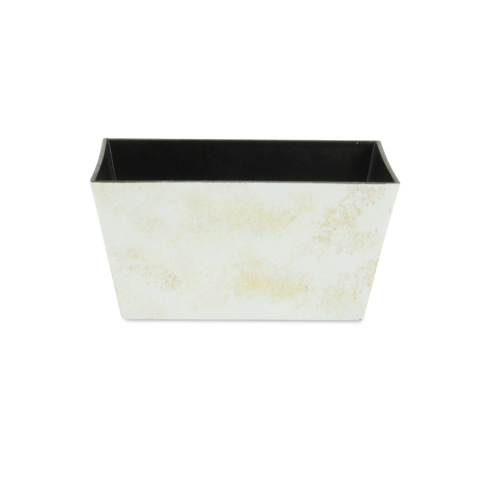 8" Cream Recycled Plastic Indoor Outdoor Rectangular Planter Box HomeRoots