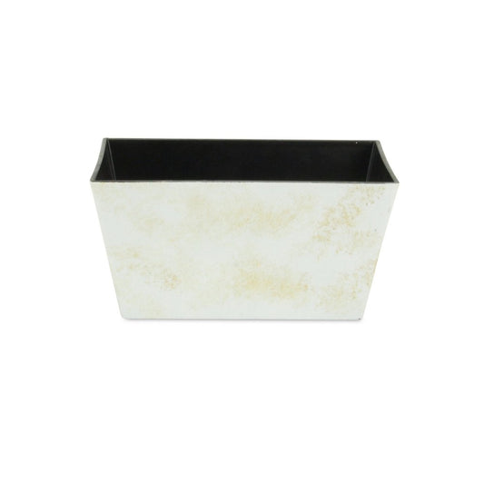 8" Cream Recycled Plastic Indoor Outdoor Rectangular Planter Box HomeRoots
