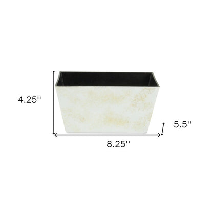 8" Cream Recycled Plastic Indoor Outdoor Rectangular Planter Box HomeRoots