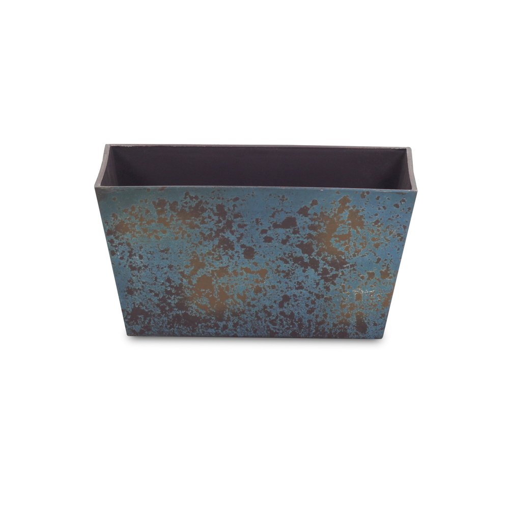8" Blue Recycled Plastic Indoor Outdoor Rectangular Planter Box - FurniFindUSA