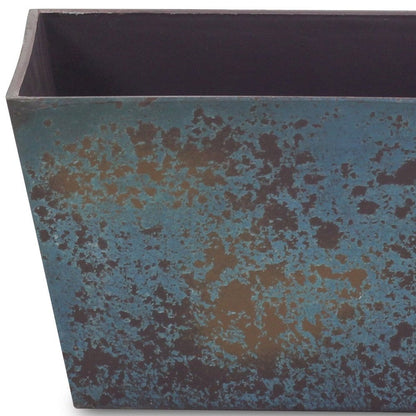 8" Blue Recycled Plastic Indoor Outdoor Rectangular Planter Box HomeRoots