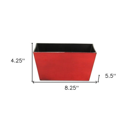 8" Red Recycled Plastic Indoor Outdoor Rectangular Planter Box HomeRoots