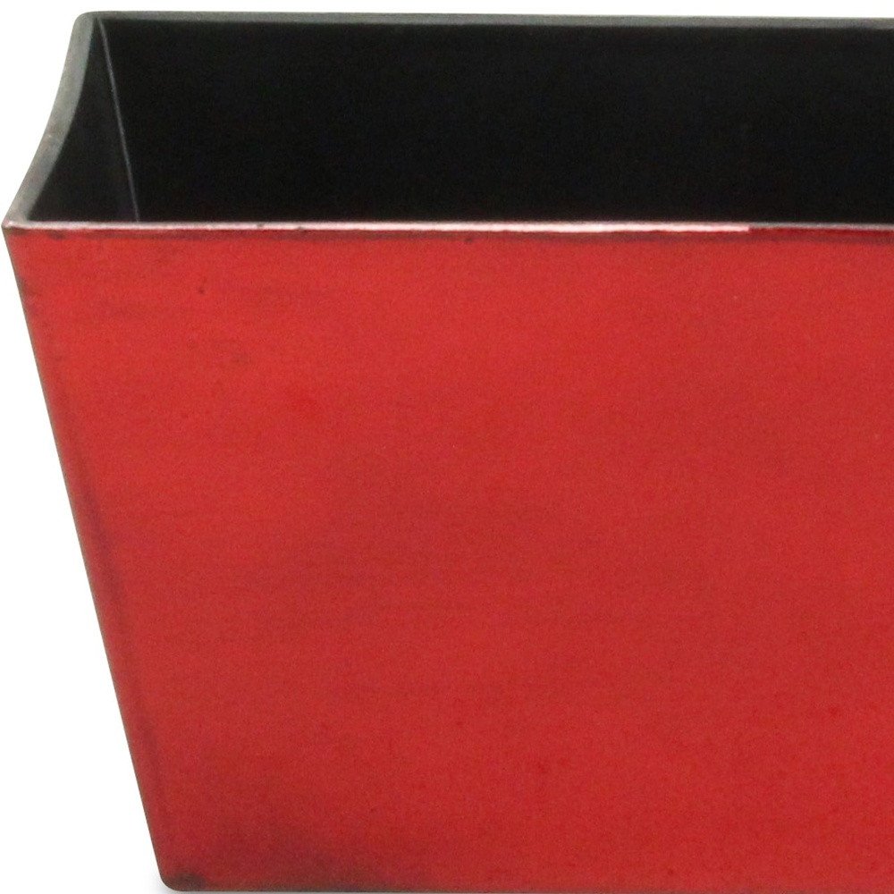 8" Red Recycled Plastic Indoor Outdoor Rectangular Planter Box HomeRoots