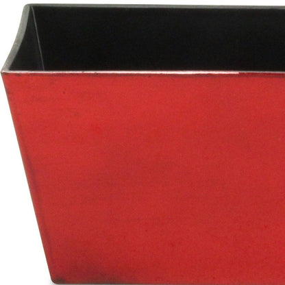 8" Red Recycled Plastic Indoor Outdoor Rectangular Planter Box HomeRoots