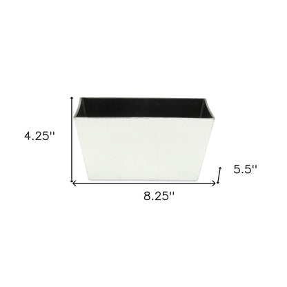 8" Silver Recycled Plastic Indoor Outdoor Rectangular Planter Box HomeRoots