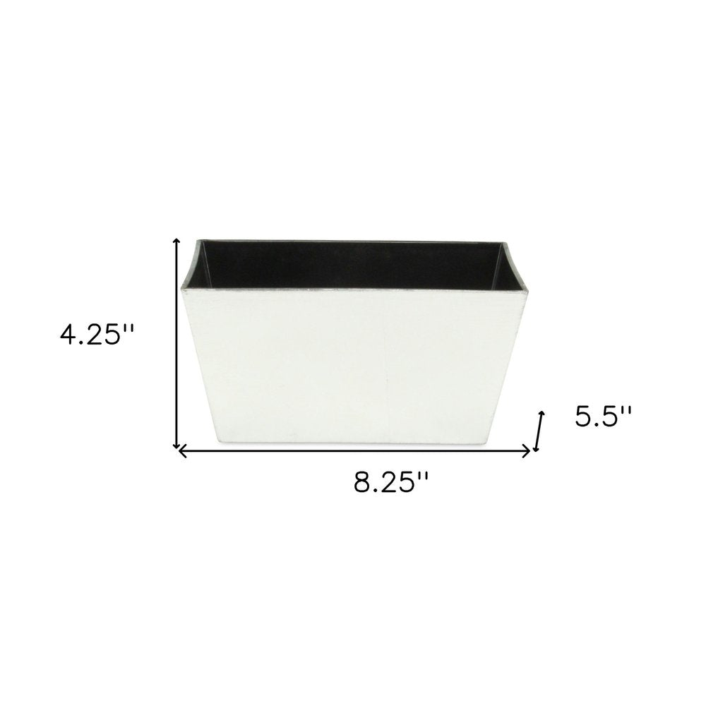 8" Silver Recycled Plastic Indoor Outdoor Rectangular Planter Box HomeRoots
