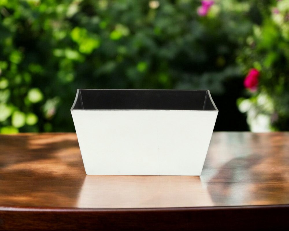 8" Silver Recycled Plastic Indoor Outdoor Rectangular Planter Box HomeRoots