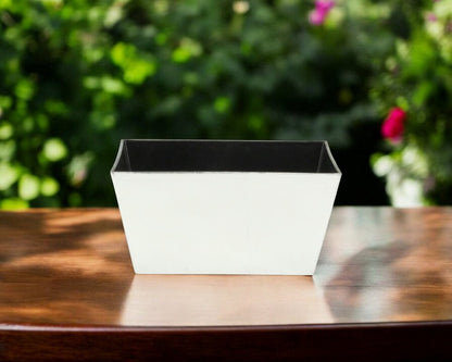 8" Silver Recycled Plastic Indoor Outdoor Rectangular Planter Box HomeRoots