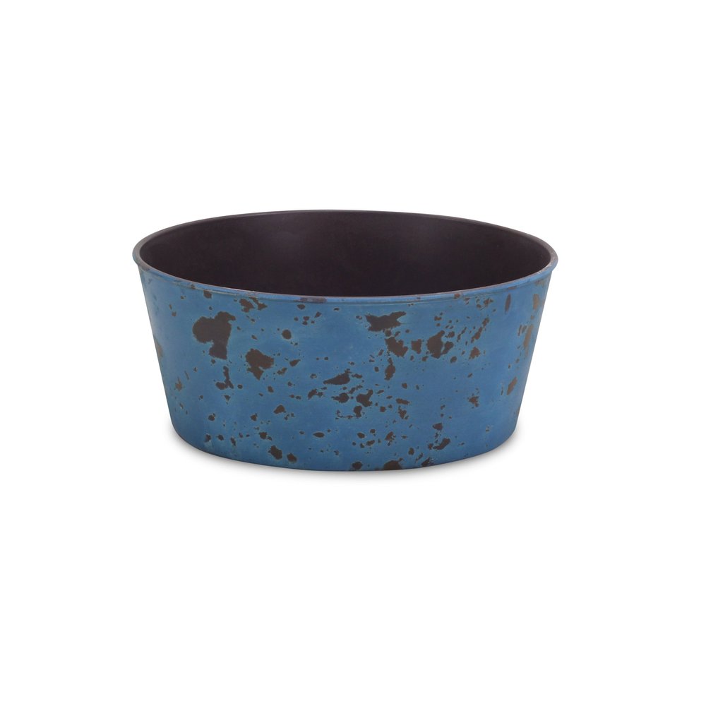 10" Blue Recycled Plastic Indoor Outdoor Round Pot Planter HomeRoots