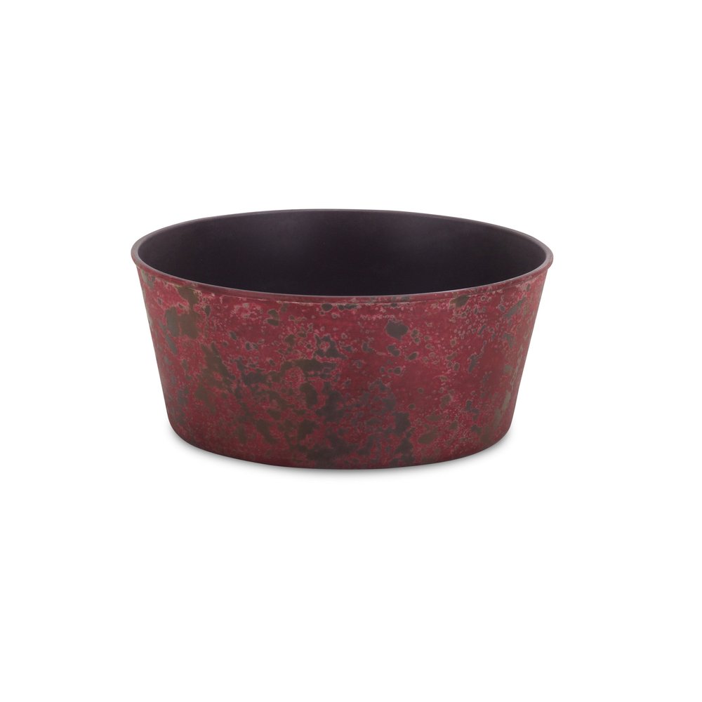 10" Red Recycled Plastic Indoor Outdoor Round Pot Planter HomeRoots