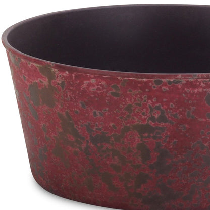 10" Red Recycled Plastic Indoor Outdoor Round Pot Planter HomeRoots