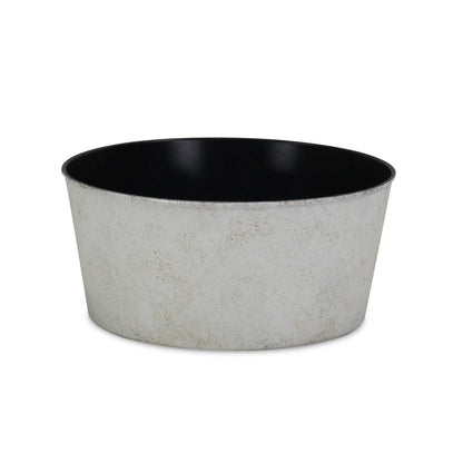 12" Cream Recycled Plastic Indoor Outdoor Round Pot Planter HomeRoots