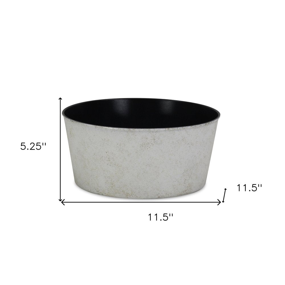 12" Cream Recycled Plastic Indoor Outdoor Round Pot Planter — view 2