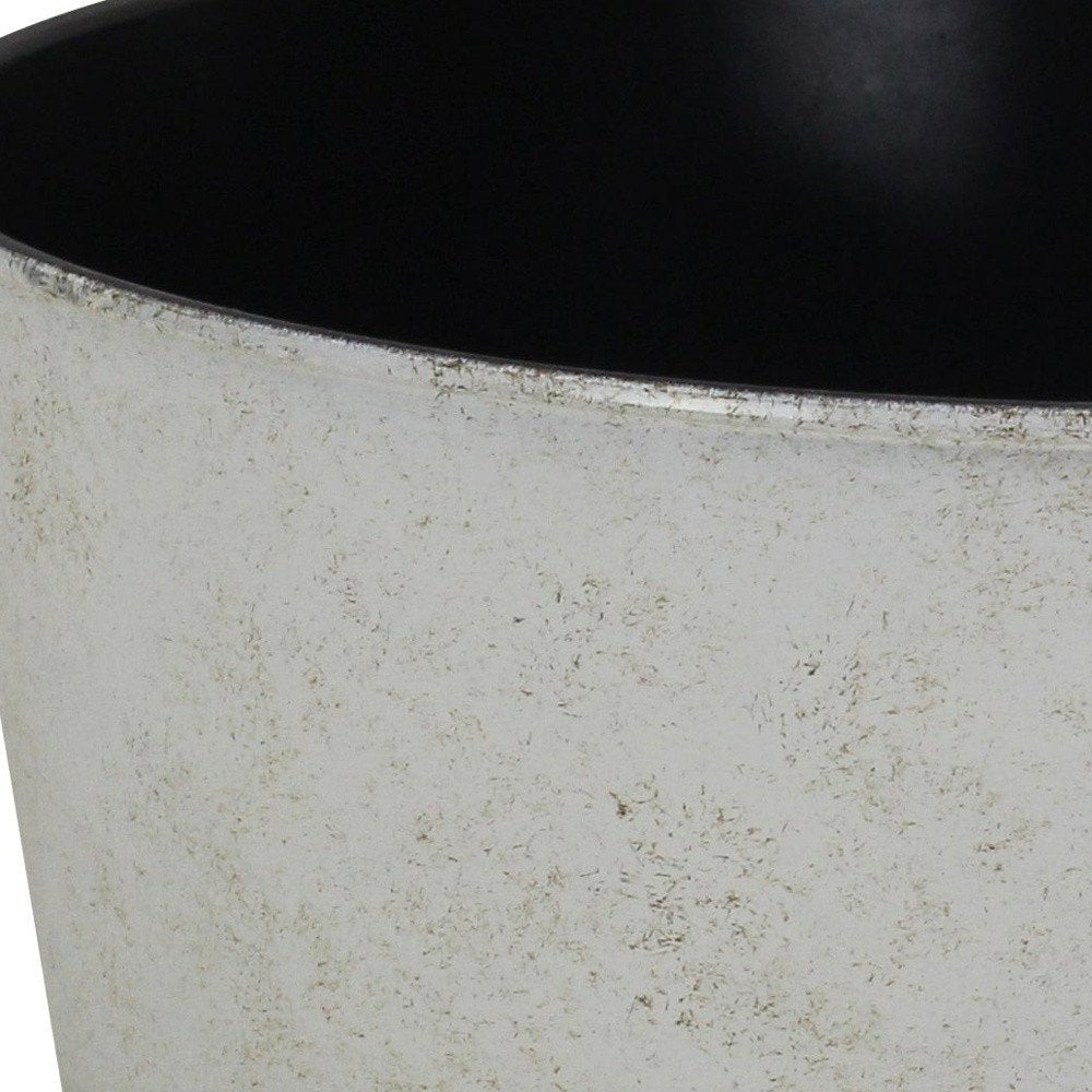 12" Cream Recycled Plastic Indoor Outdoor Round Pot Planter HomeRoots
