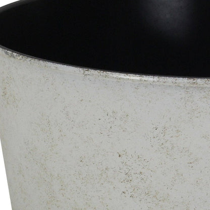 12" Cream Recycled Plastic Indoor Outdoor Round Pot Planter HomeRoots
